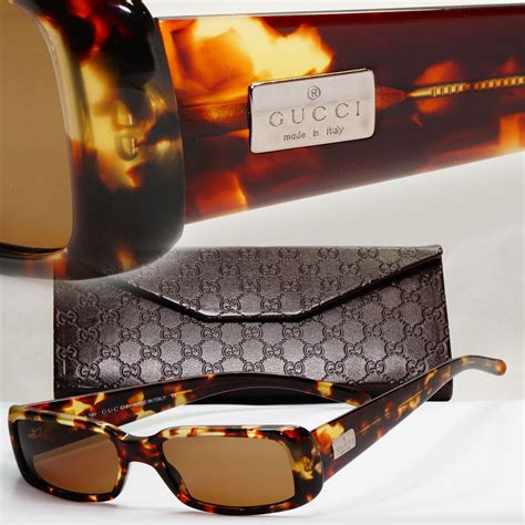 Gucci Sunglasses 1998 Vintage Transparent Grey Rectangle GG 